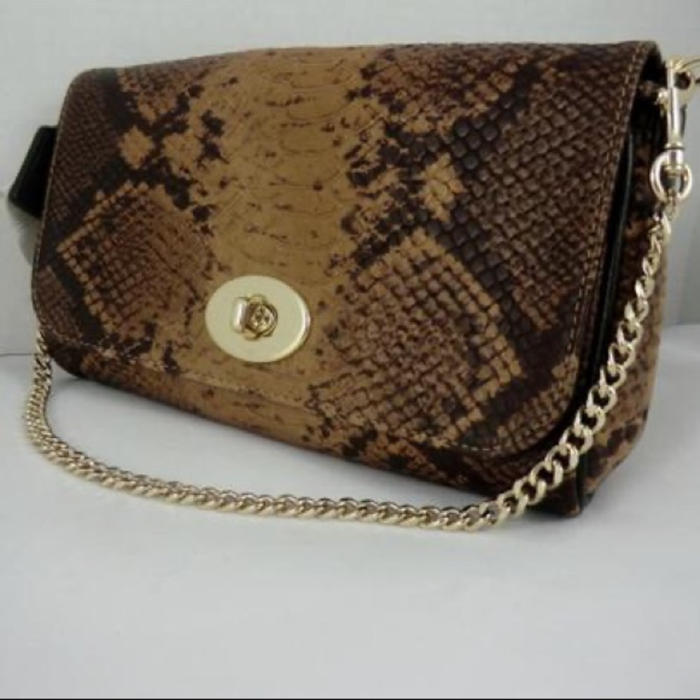 Coach Snake / Python Mini Ruby Shoulder / Wristlet - image 3